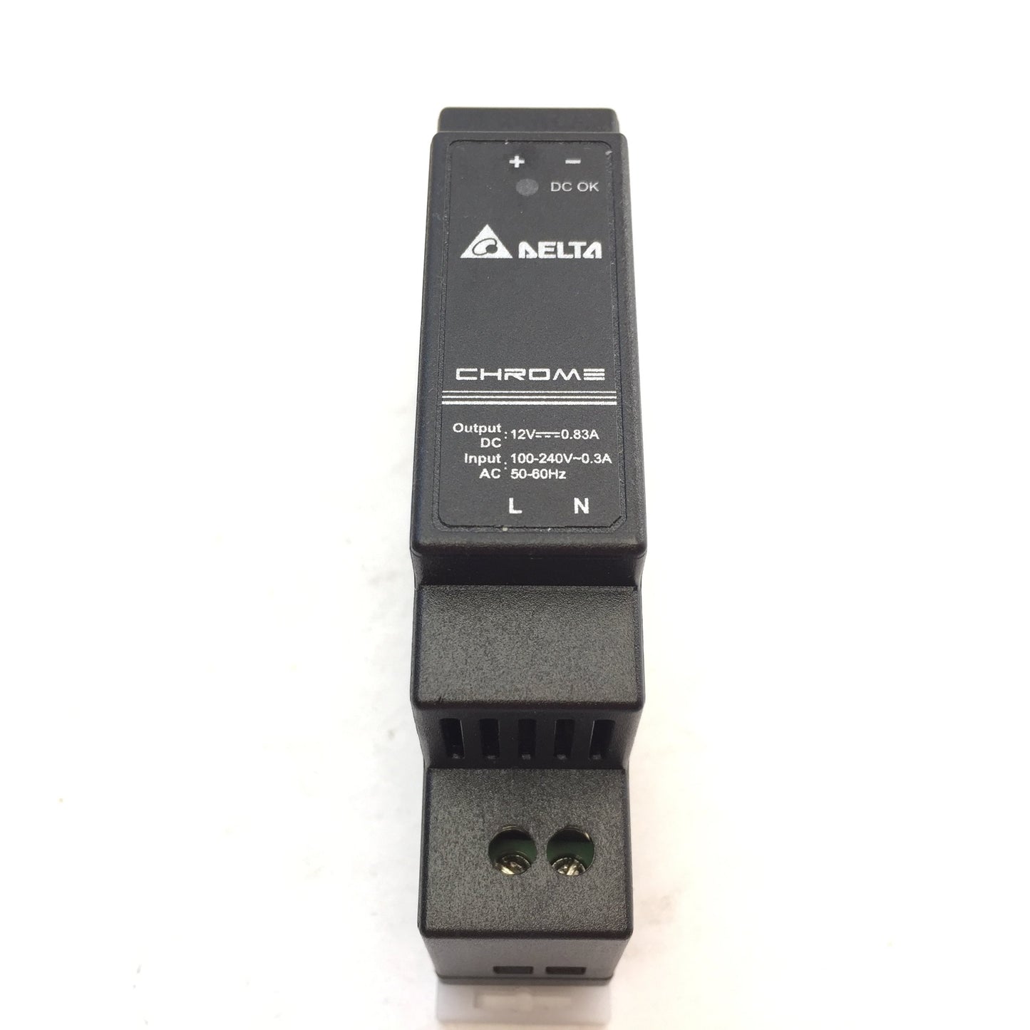 Used Delta DRC-12V10W1A Switching Power Supply, In: 100-240VAC 0.3A, Out: 12VDC 0.83A