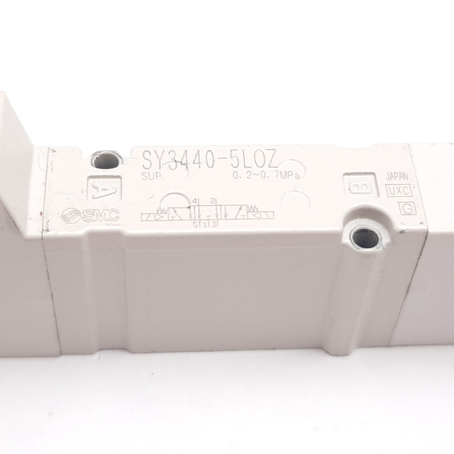 Used SMC SY3440-5LOZ Double Solenoid Valve, 3-Position 5-Port, 24VDC, 0.2-0.7MPa