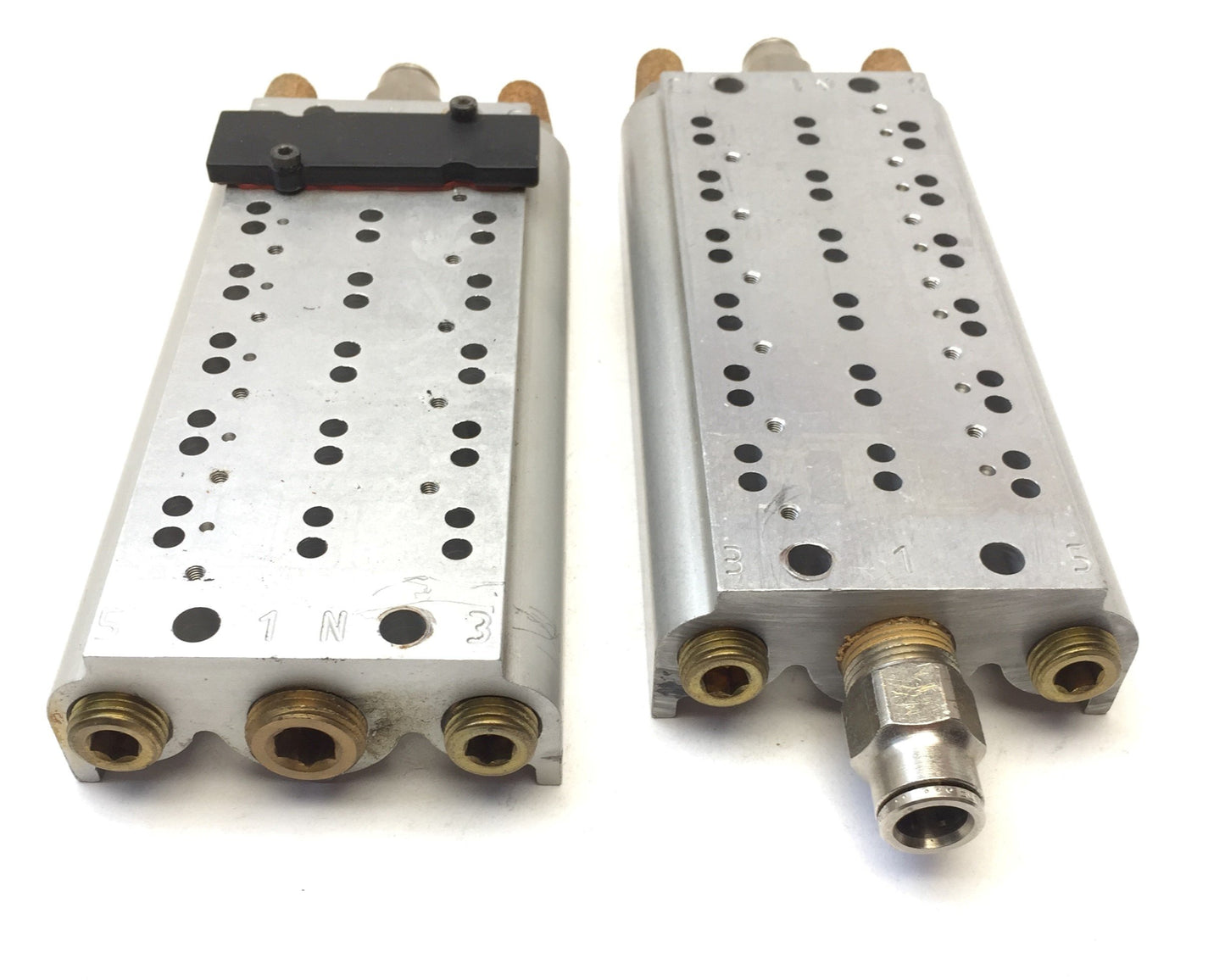 Used Lot of 2 Norgren 6-Station Manifold Plate Base for V14R517AB313A Solenoid Valves