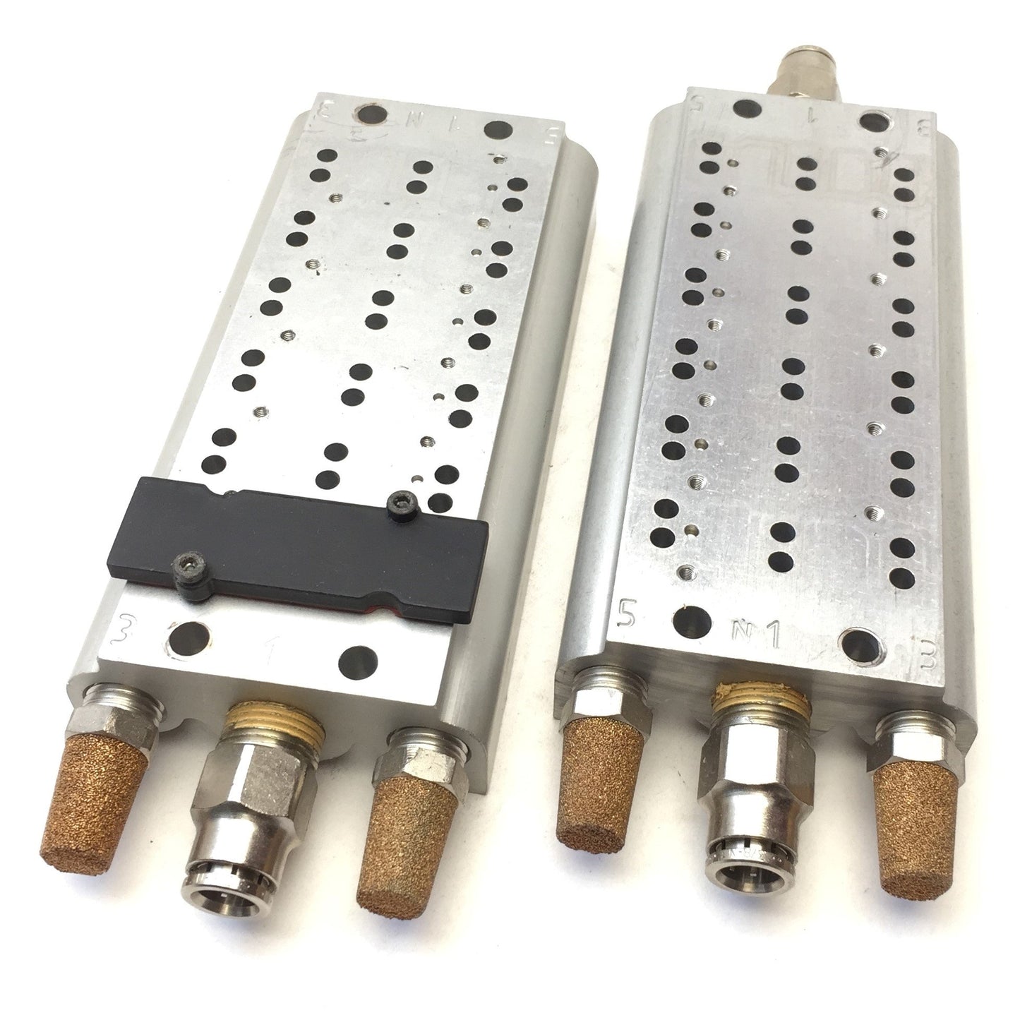 Used Lot of 2 Norgren 6-Station Manifold Plate Base for V14R517AB313A Solenoid Valves