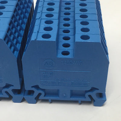New – Open box Lot of 20 Allen Bradley 1492-W6 Feed-Through Terminal Block, 1-Circuit, 40A 600V