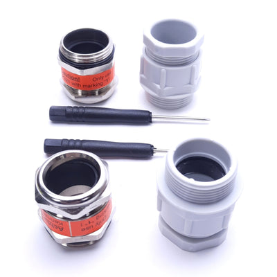 New – Open box Lot of 4 PG21 Metallic/Plastic Cable Gland, Cable Range 13-18mm