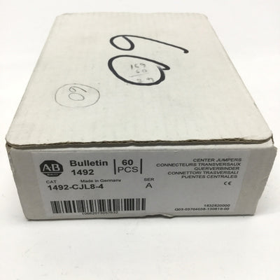 New – Open box Lot of 60 Allen Bradley 1492-CJL8-4 Terminal Block Center Jumper Connectors 4P