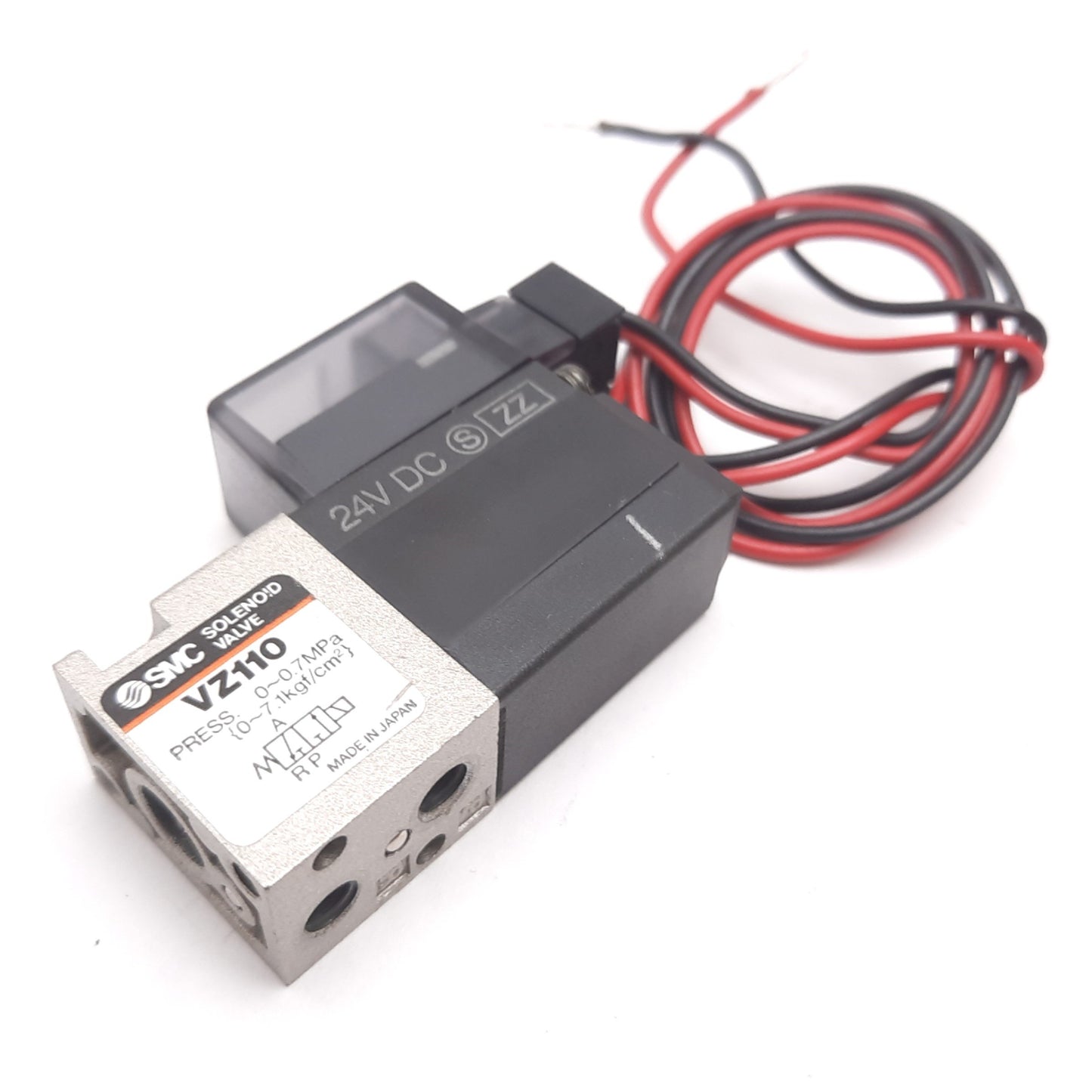 Used SMC VZ110 Solenoid Valve, 2-Position 3-Port, 24VDC, 0-0.7MPa, M5x0.8