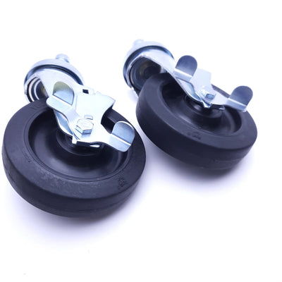New – Open box Lot of 2 5" Stem Caster with Shielded Polyurethane Wheels, Swivel w/ Total Lock