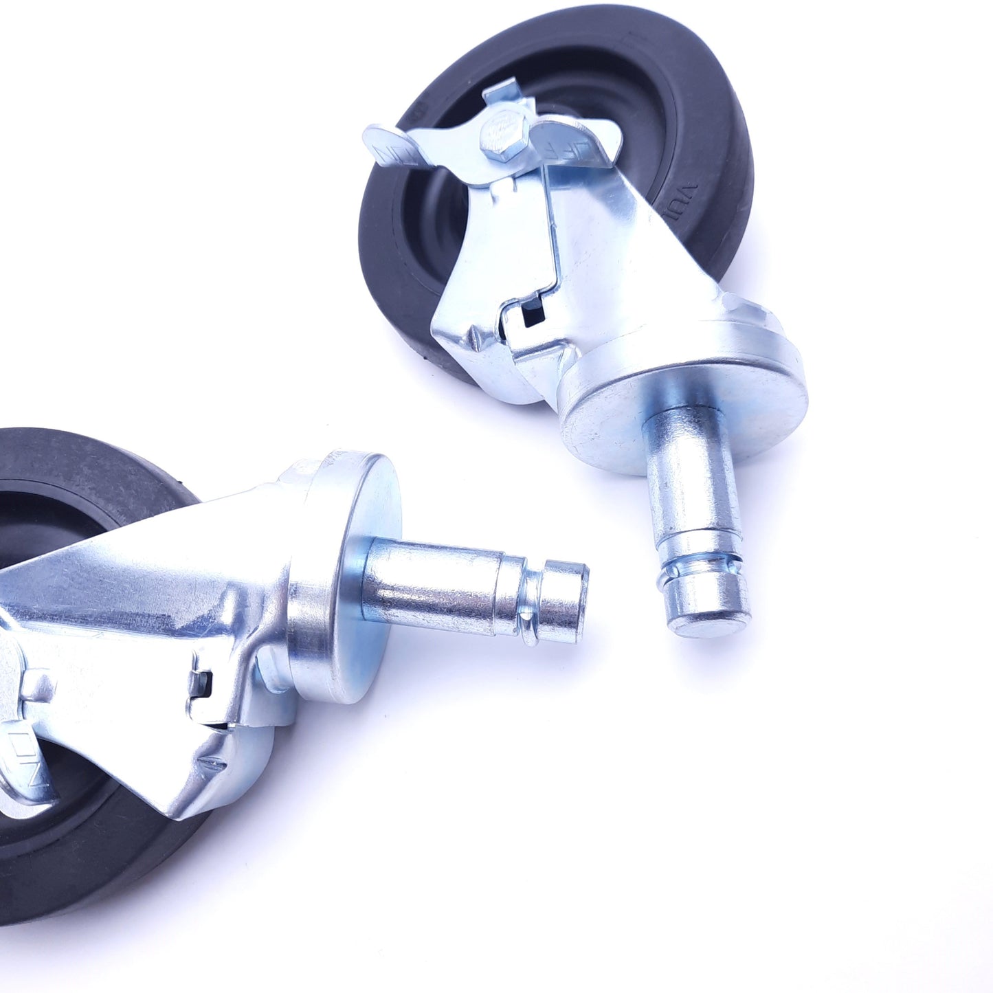 New – Open box Lot of 2 5" Stem Caster with Shielded Polyurethane Wheels, Swivel w/ Total Lock