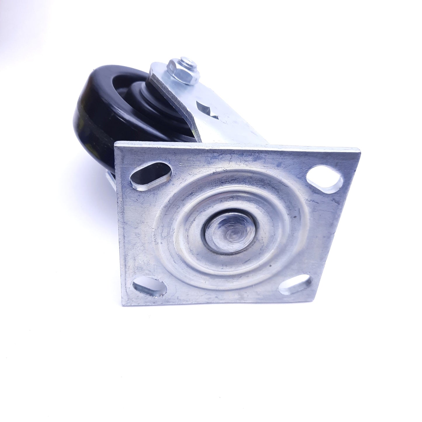 Used Albion 4" Metal Swivel Caster Wheel, 4.5" Top Plate Mount, 1.5" Wheel Width