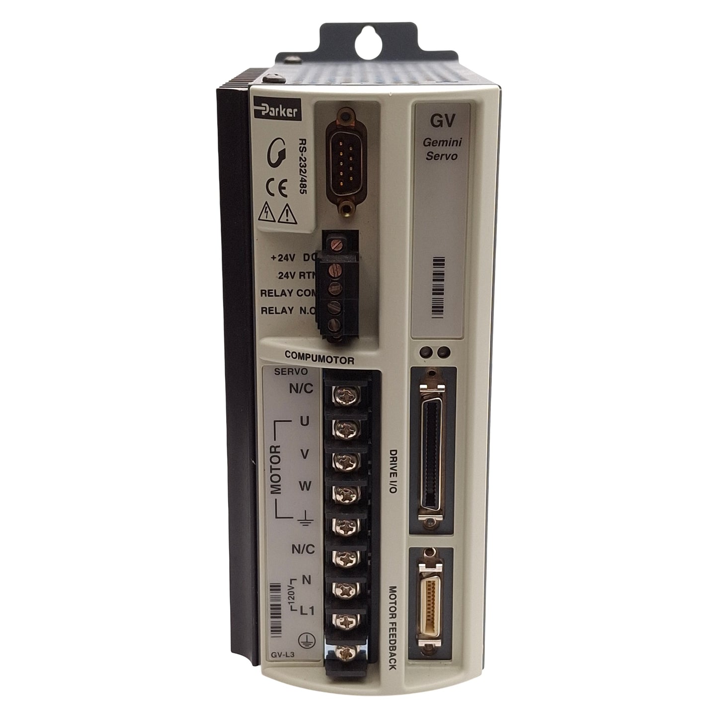 Used Parker GV-L3E Gemini Digital Servo Drive, 1 Axis, 170VDC 0.44kW 3A, 120VAC