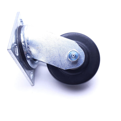 Used 4" Metal Swivel Caster Wheel, 1.5" Wheel Width, 4" x 4.5" Top Mounting Plate