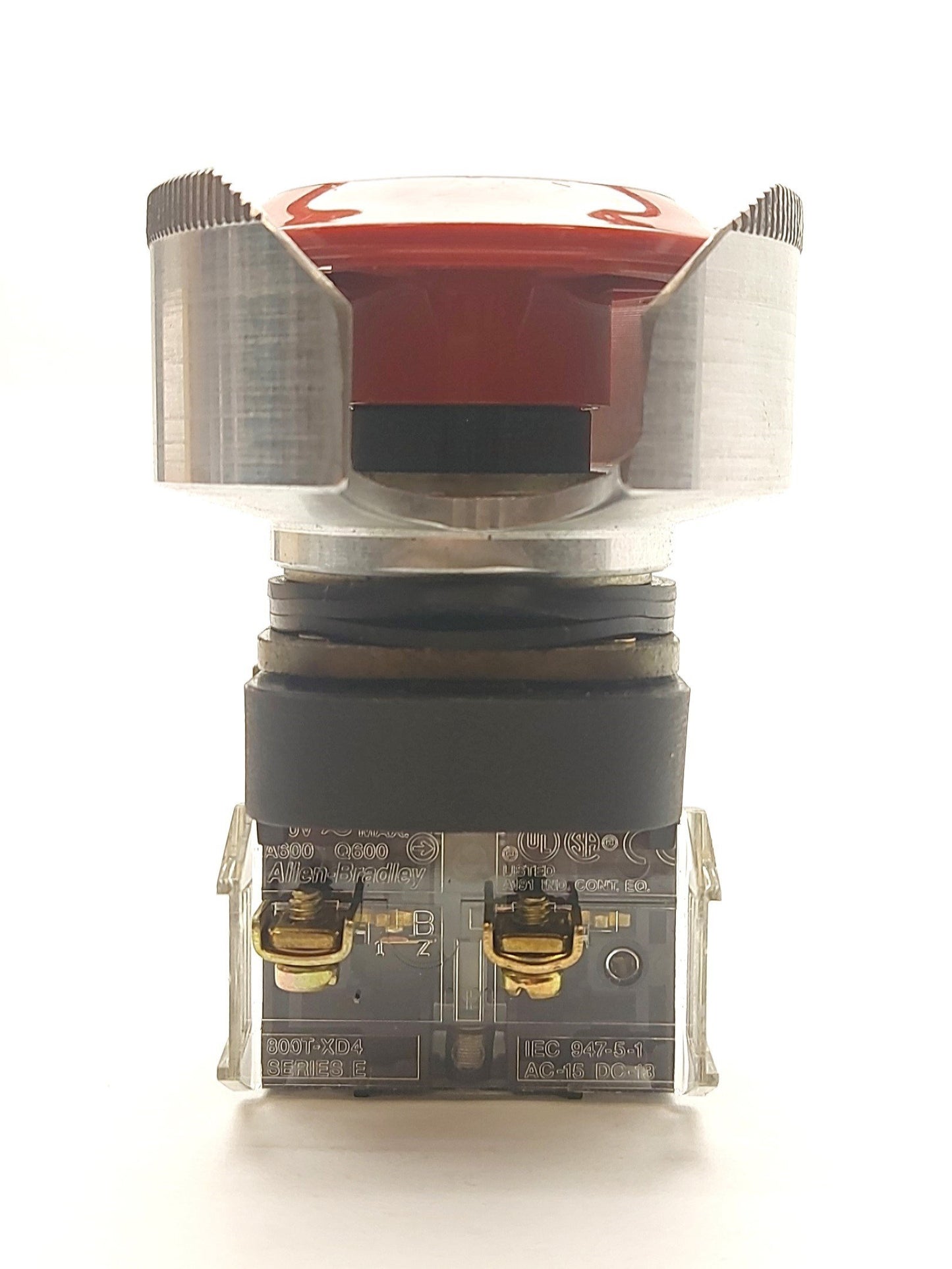 Used Allen Bradley 800T-FXJ6D4 E-Stop Button w/Guard 2x 800T-XD4 Contacts NC 600V 10A