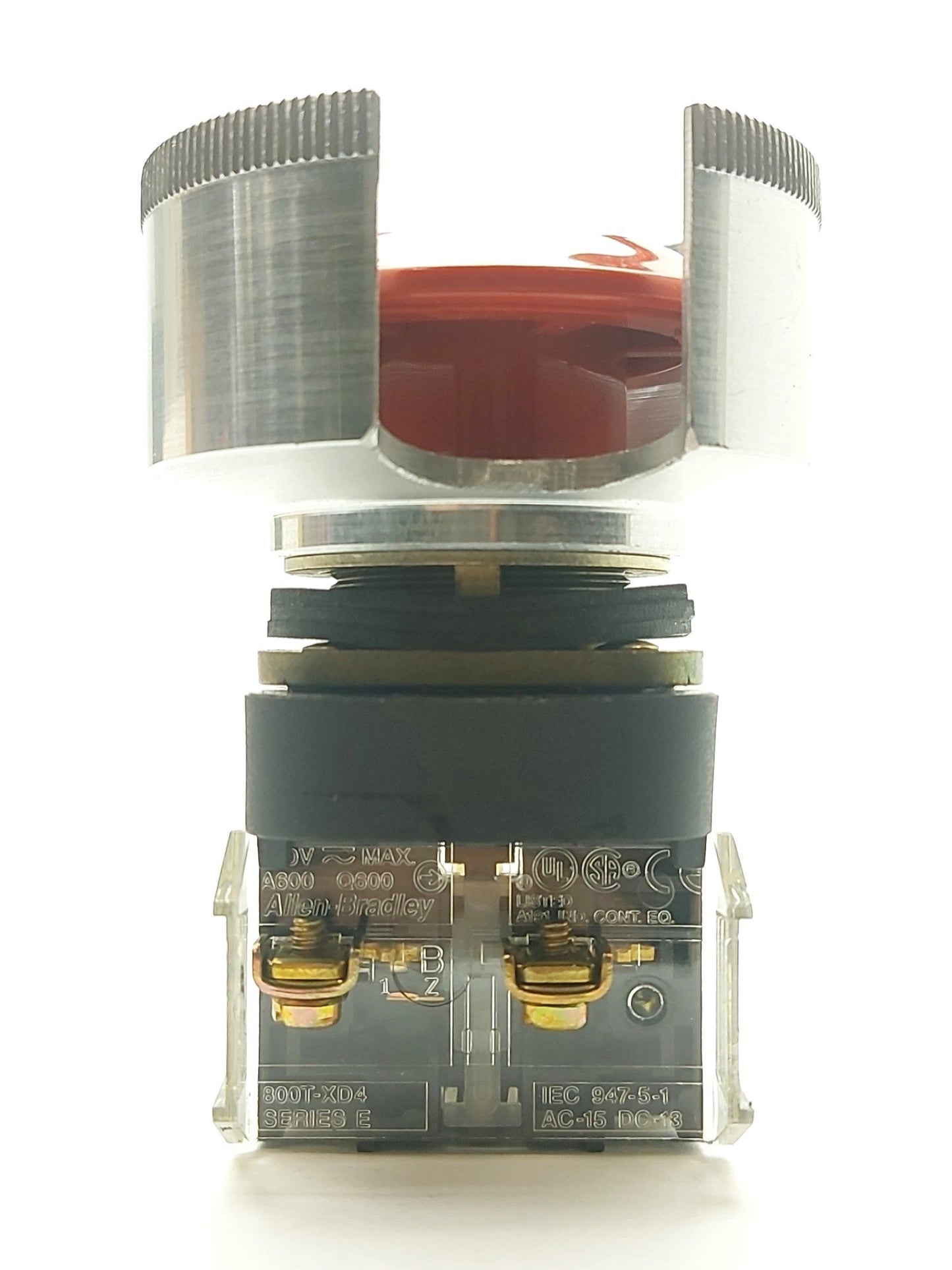 Used Allen Bradley 800T-FXJ6A5 E-Stop Button w/Guard 2x 800T-XD4 Contacts NC 600V 10A