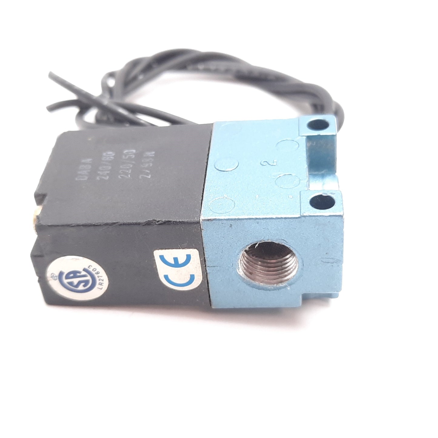 Used Mac 35A-AAA-DABA-1BA Solenoid Valve, 2-Position 3-Port, 220/240VAC, 1/8" NPT
