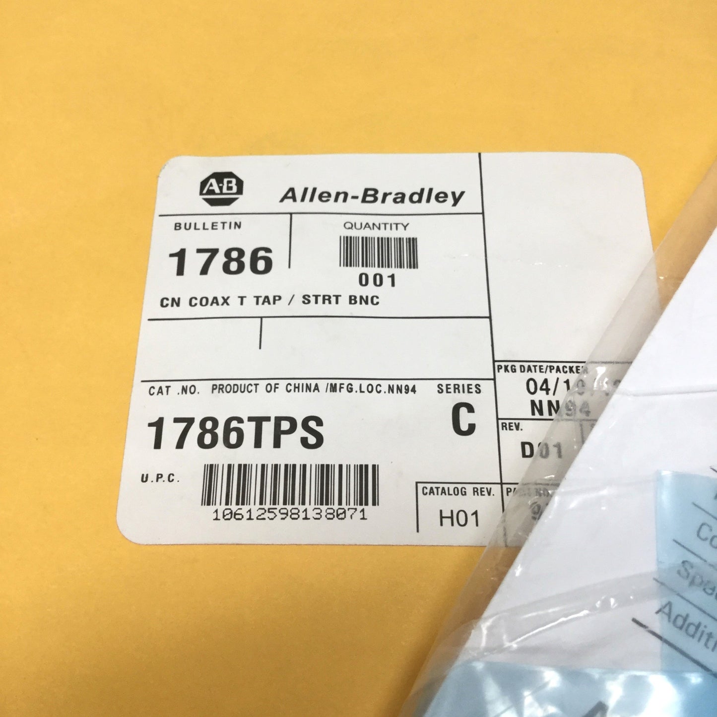 New Allen Bradley 1786-TPS /C ControlNet Coaxial T-Tap BNC Straight Cable, 1m