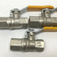 New – Open box Lot of 3 RuB K84-DIN-DVGW Brass Shut-Off Ball Valves 3/8" BSPP Female 600psi CWP