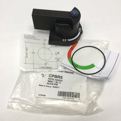 New Eaton CPBR5 Rotary Disconnect Switch Operator Selector Pistol Handle, Black IP55