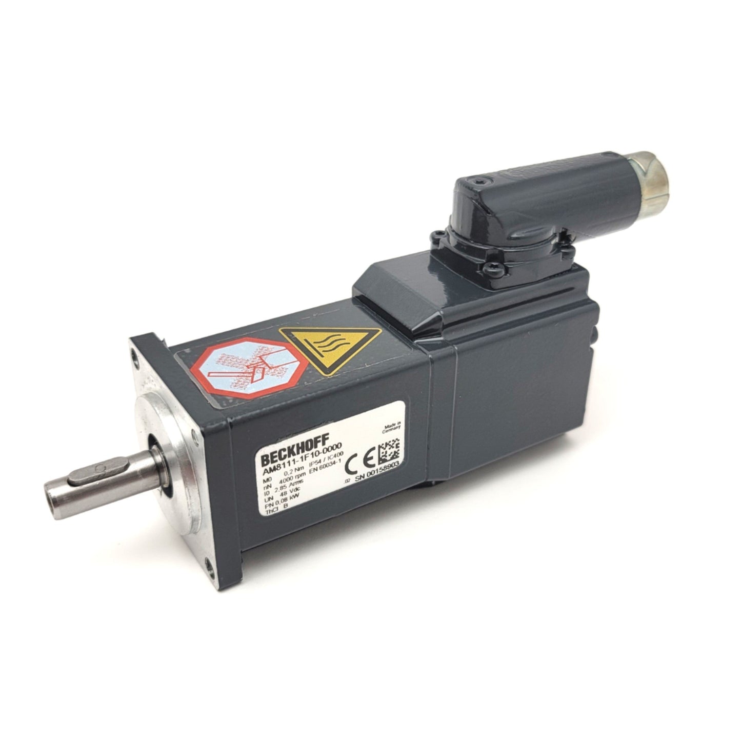 Used Beckhoff AM8111-1F10-0000 Servo Motor, 0.2Nm, 4000RPM, 48VDC, 2.8A, 40mm Frame