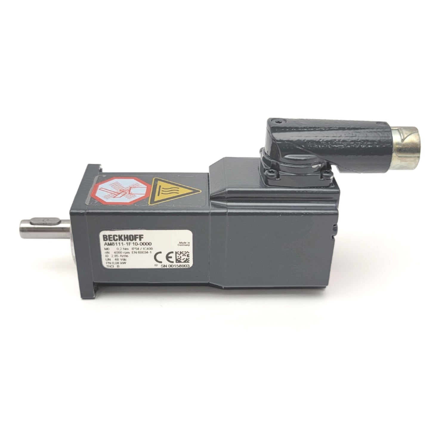 Used Beckhoff AM8111-1F10-0000 Servo Motor, 0.2Nm, 4000RPM, 48VDC, 2.8A, 40mm Frame