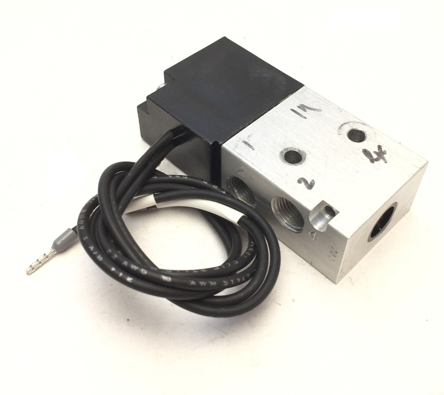 Used Humphrey 410 Pneumatic Solenoid Valve, 4-Port, 2-Position, 12VDC, 4.5W, 1/8" NPT