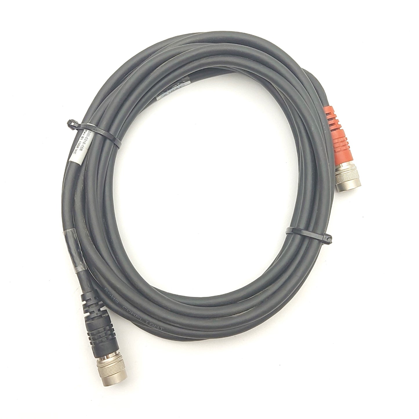 Used Cognex 300-0316-15R Camera Cable, 12-Pin Round Hirose Male to Female, 15' Long