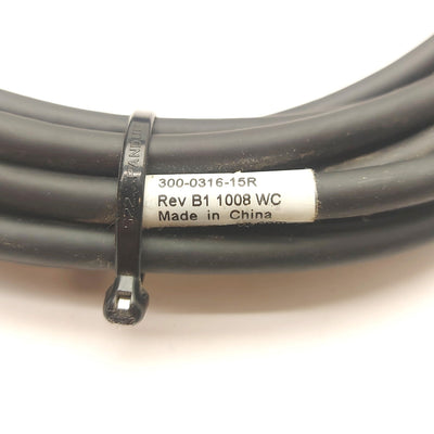 Used Cognex 300-0316-15R Camera Cable, 12-Pin Round Hirose Male to Female, 15' Long