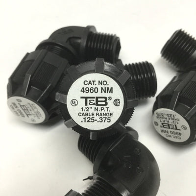 New – Open box Lot of 4 Thomas & Betts 4960NM Liquidtight Cable Gland Strain Relief Fittings
