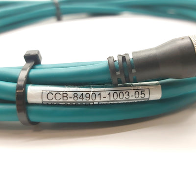 Used Cognex CCB-84901-1003-05 Ethernet Communication Cable RJ45 to M12 8-Pin 5m Long