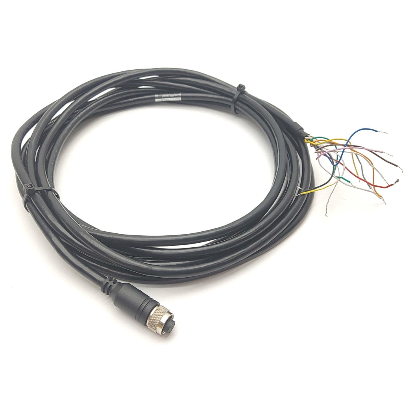 Used Cognex CCB-84901-0102-05 I/O & Power Cable, M12 12-Pin to Flying Leads, 5m Long