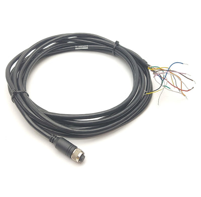Used Cognex CCB-84901-0102-05 I/O & Power Cable, M12 12-Pin to Flying Leads, 5m Long