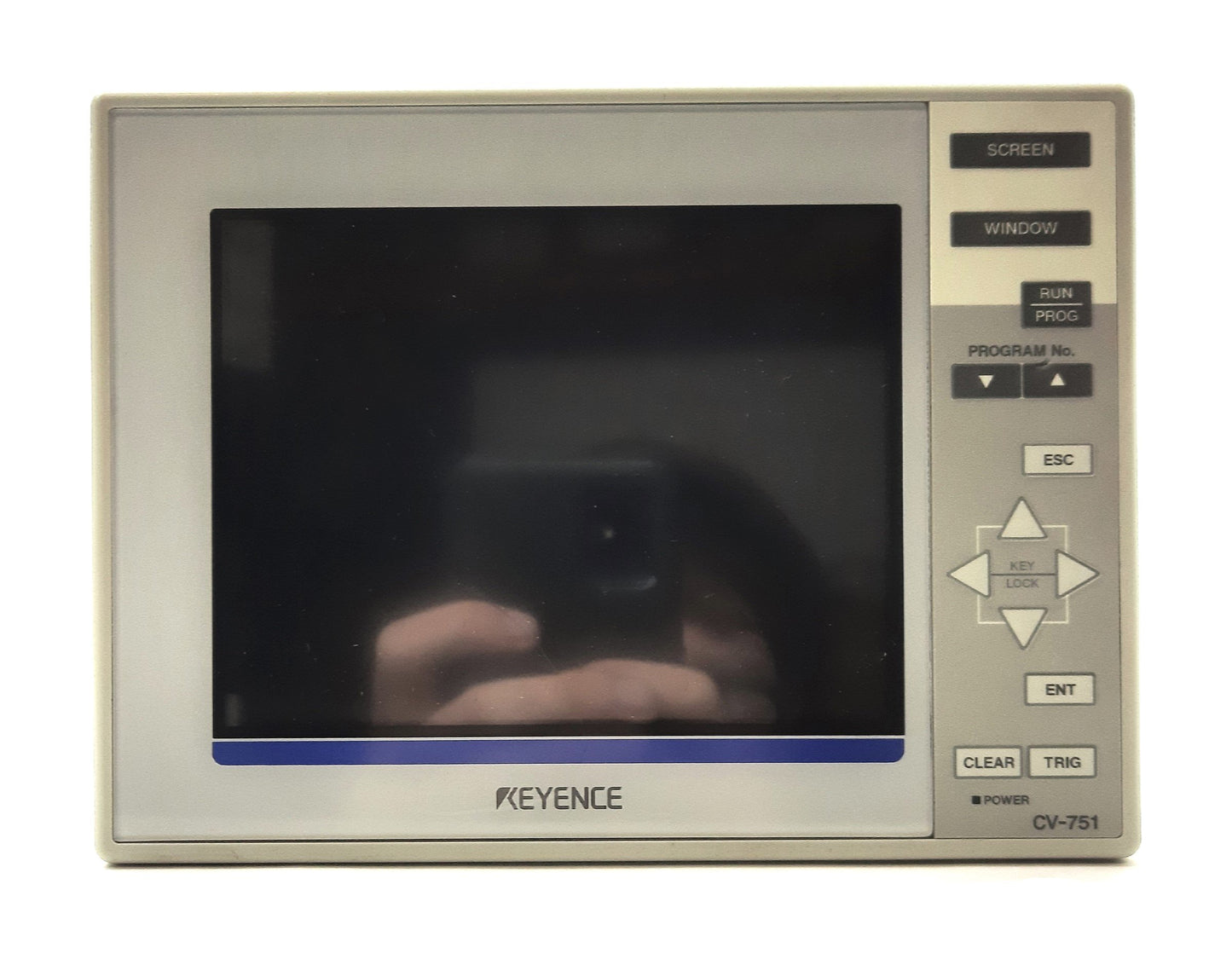 Used Keyence CV-751 Color Machine Vision System Controller/Display, 2x Cameras, 24VDC