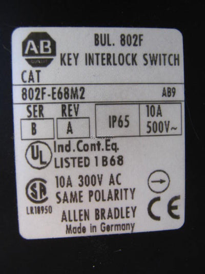 New Allen Bradley 802F-E68M2 Safety Interlock Switch Key