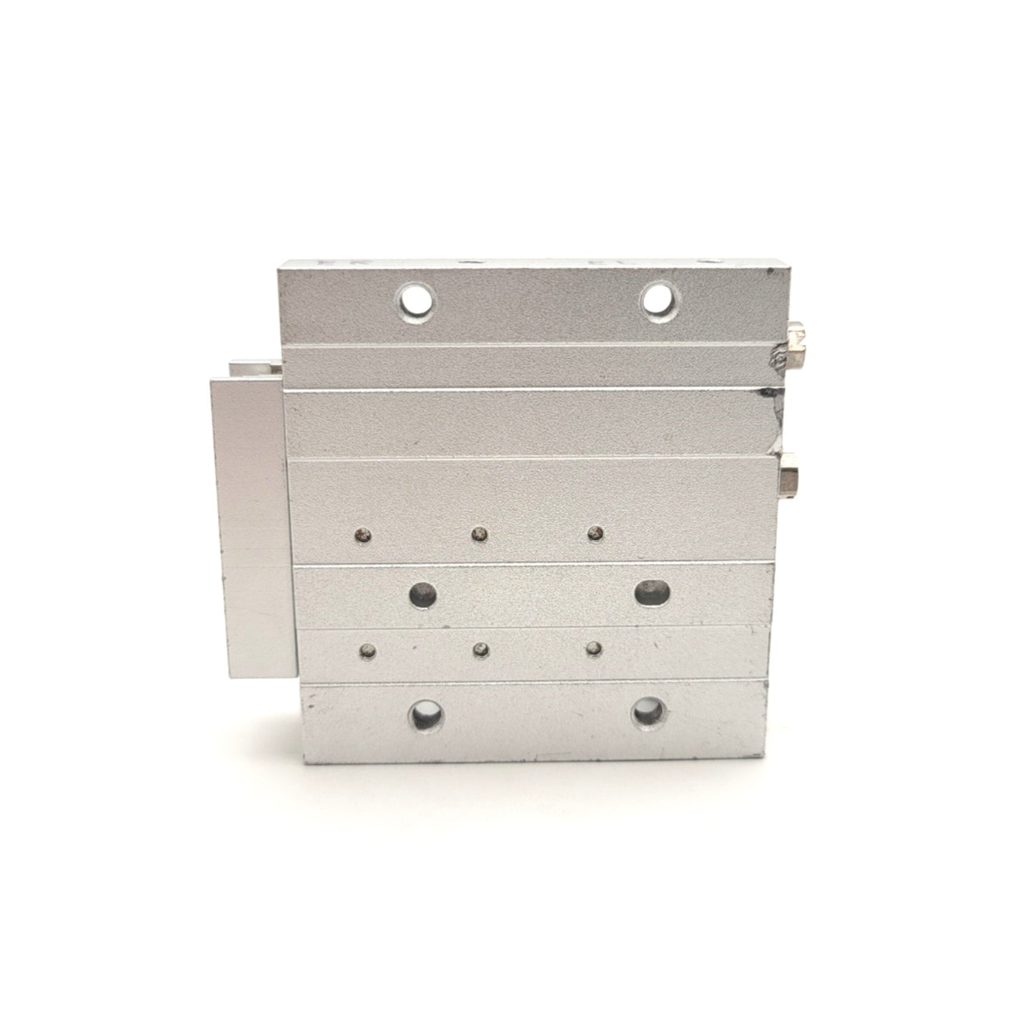 Used SMC MXF8-20 Low Profile Slide Table Bore: 8mm Stroke: 20mm, 0.15-0.7MPa, M3x0.5