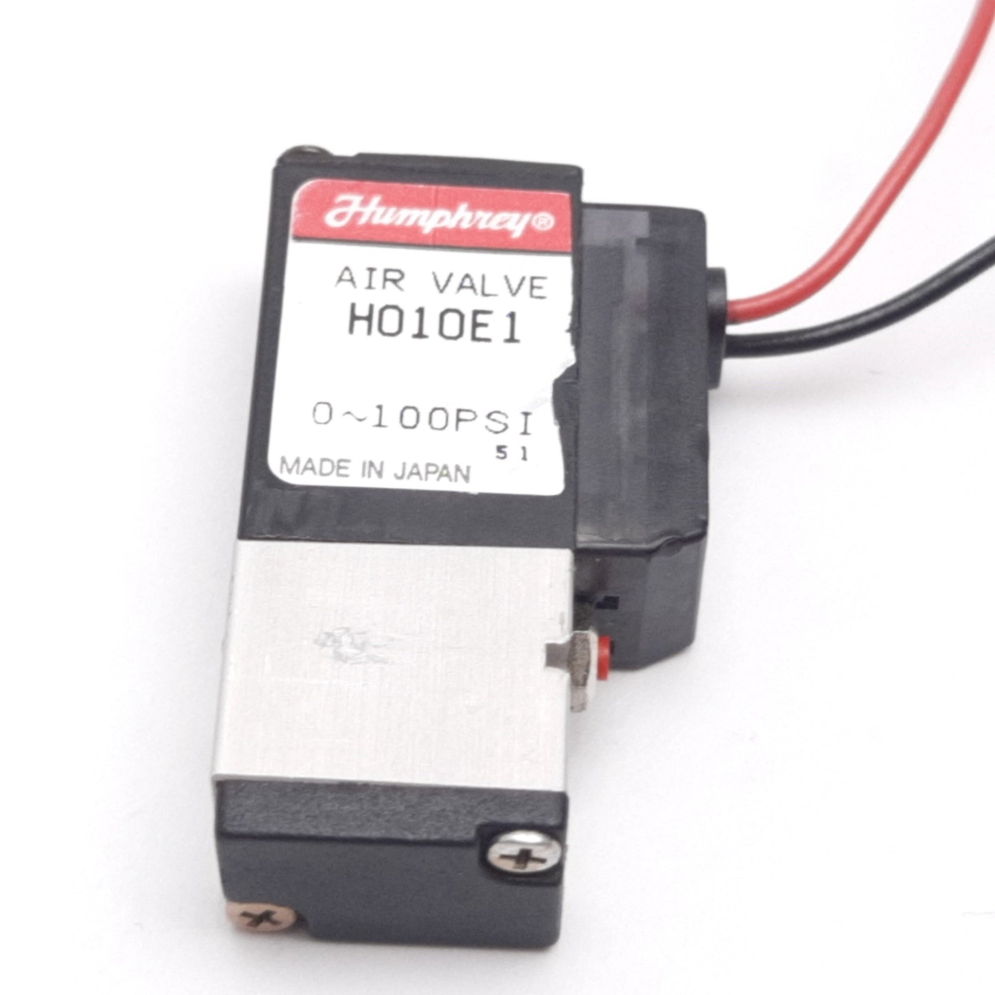 Used Humphrey H010E1 Solenoid Valve, 2-Position 3-Port, 24VDC, 0-100psi, M3x0.5