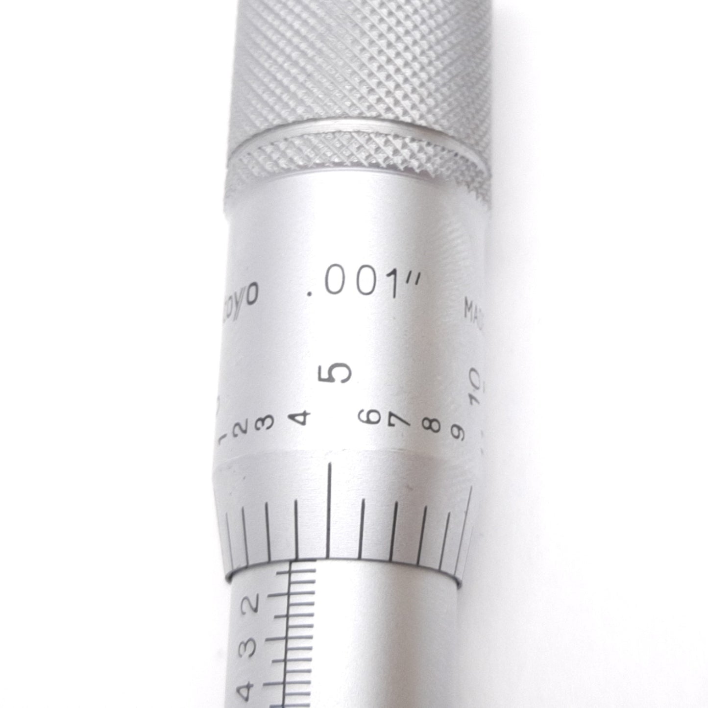 Used Mitutoyo Micrometer Head, 0-1" Range, 0.001" Graduation, 0.25" Diameter