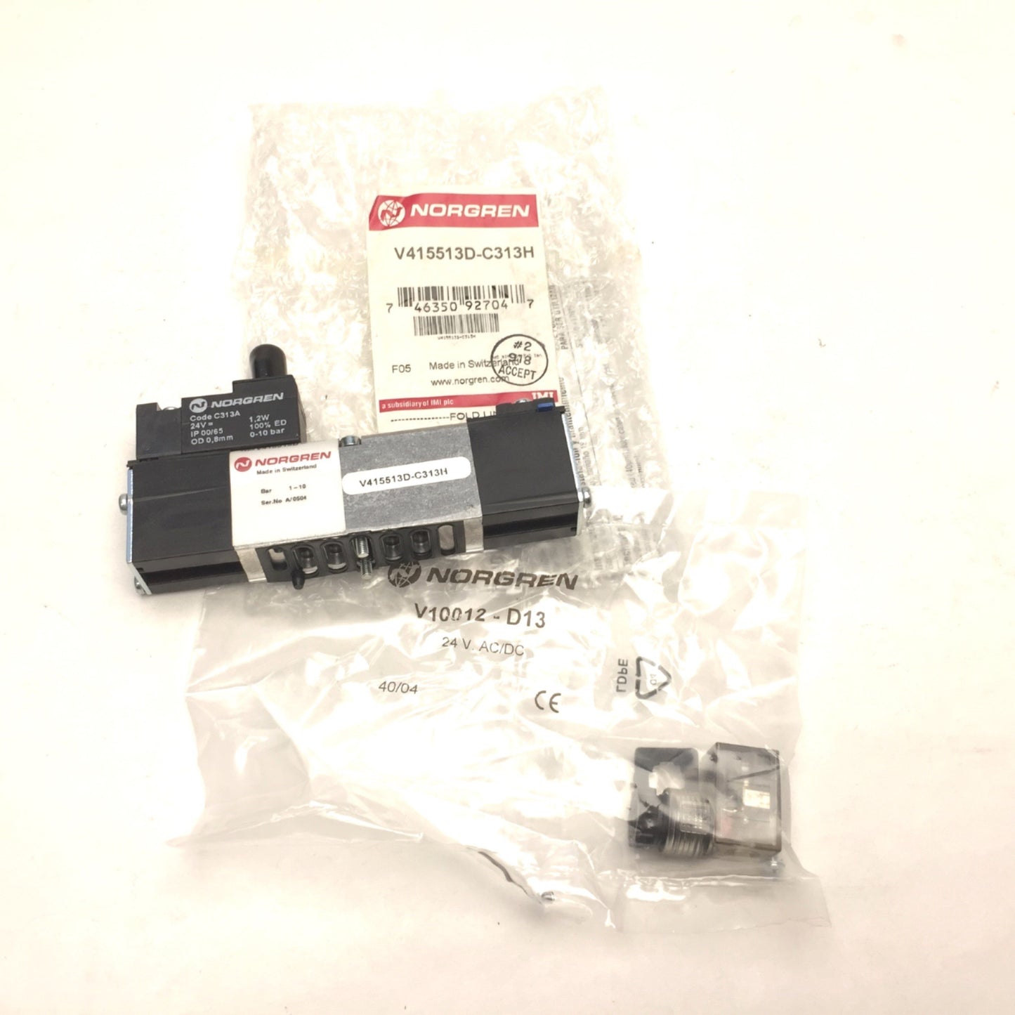 New Norgren V41513D-C313H Solenoid Valve, Voltage: 24VDC, Pressure: 0-10 Bar