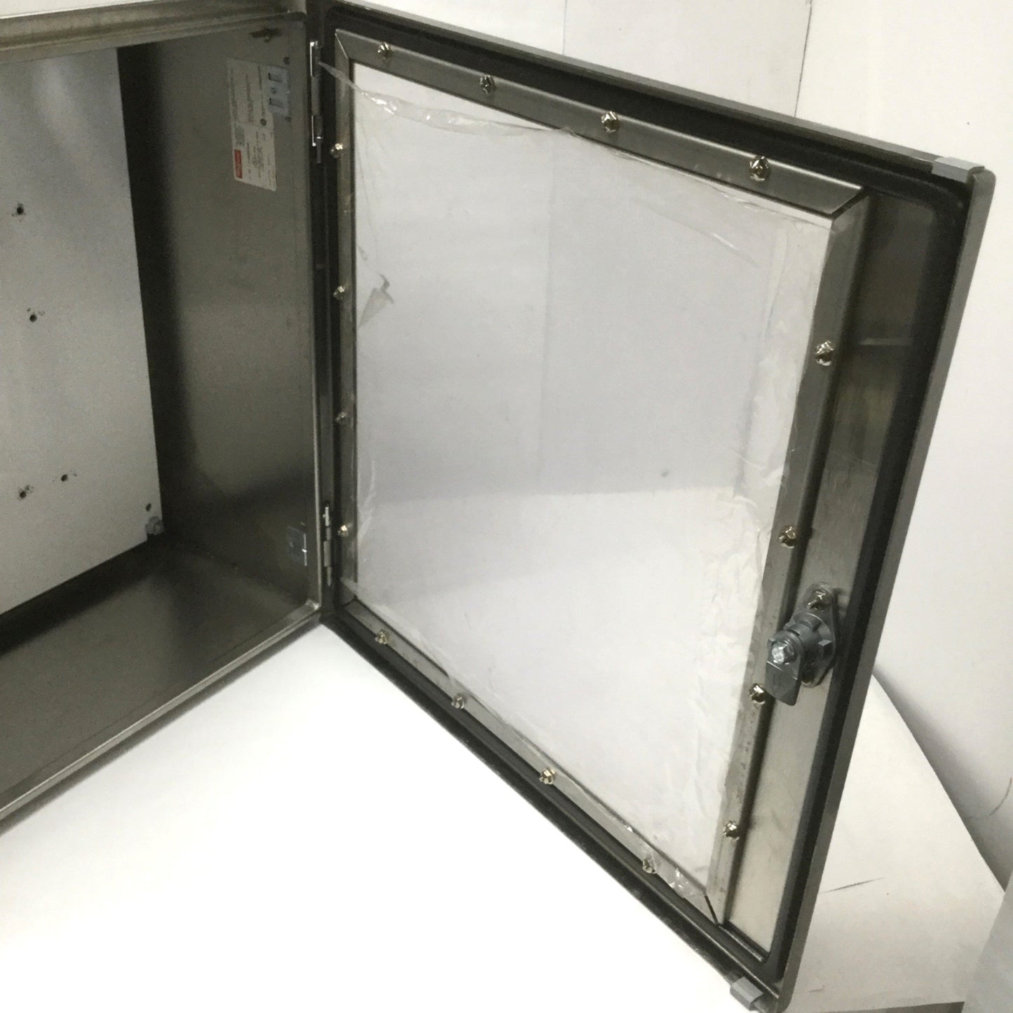Used Hoffman CSD20208WSS Stainless Steel Windowed Enclosure Box 20 x 20" x 8" *Holes*