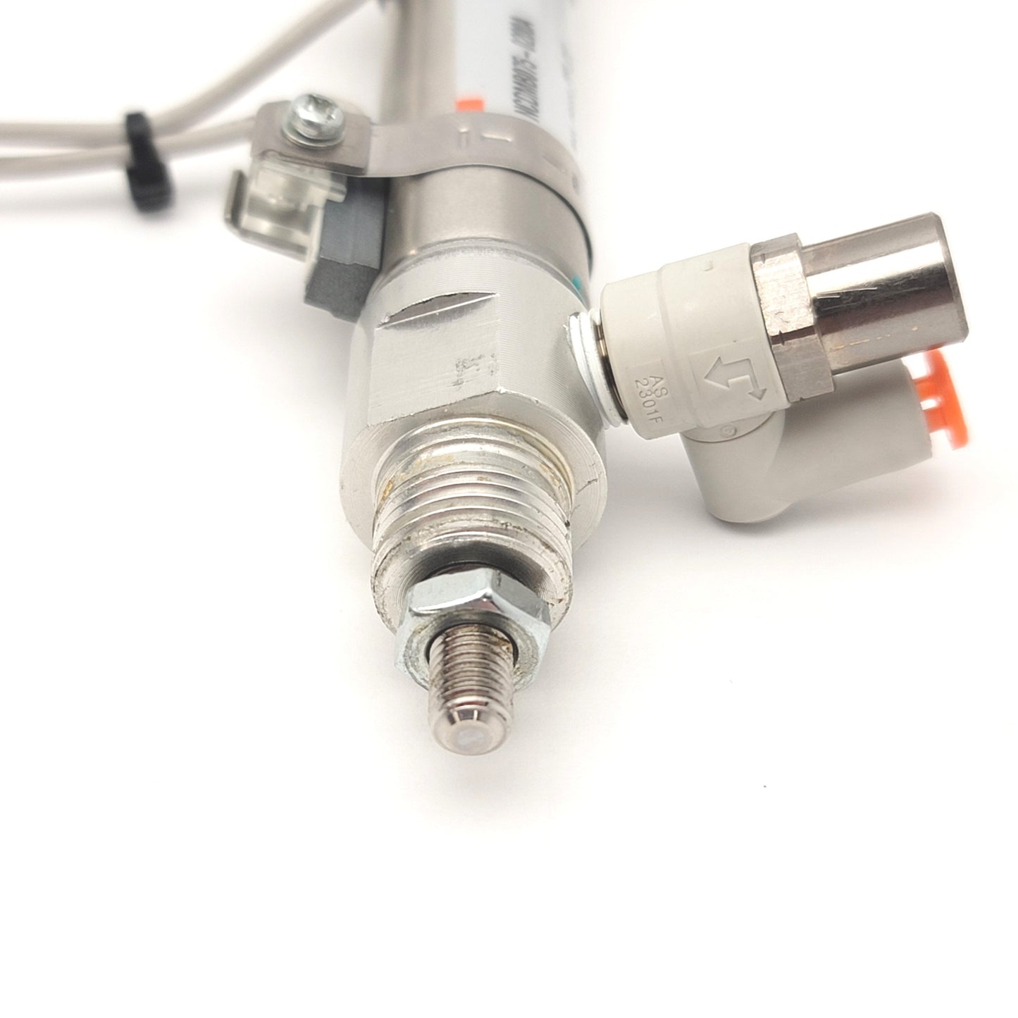 Used SMC NCDMC075-0200A Double Acting Cylinder With Auto Switches 2" Stroke 3/4" Bore