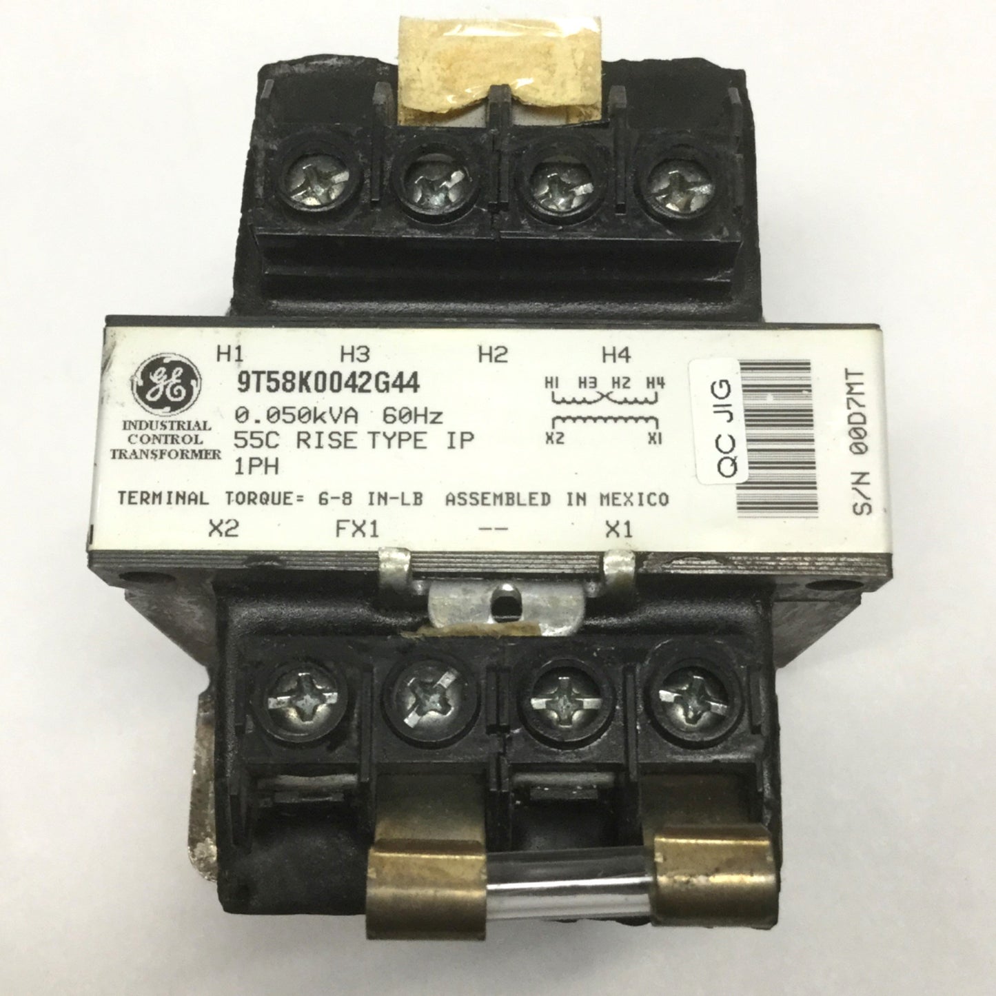 Used GE 9T58K0042G44 Industrial Control Transformer 230/460V Pri, 110/120V Sec, 50VA