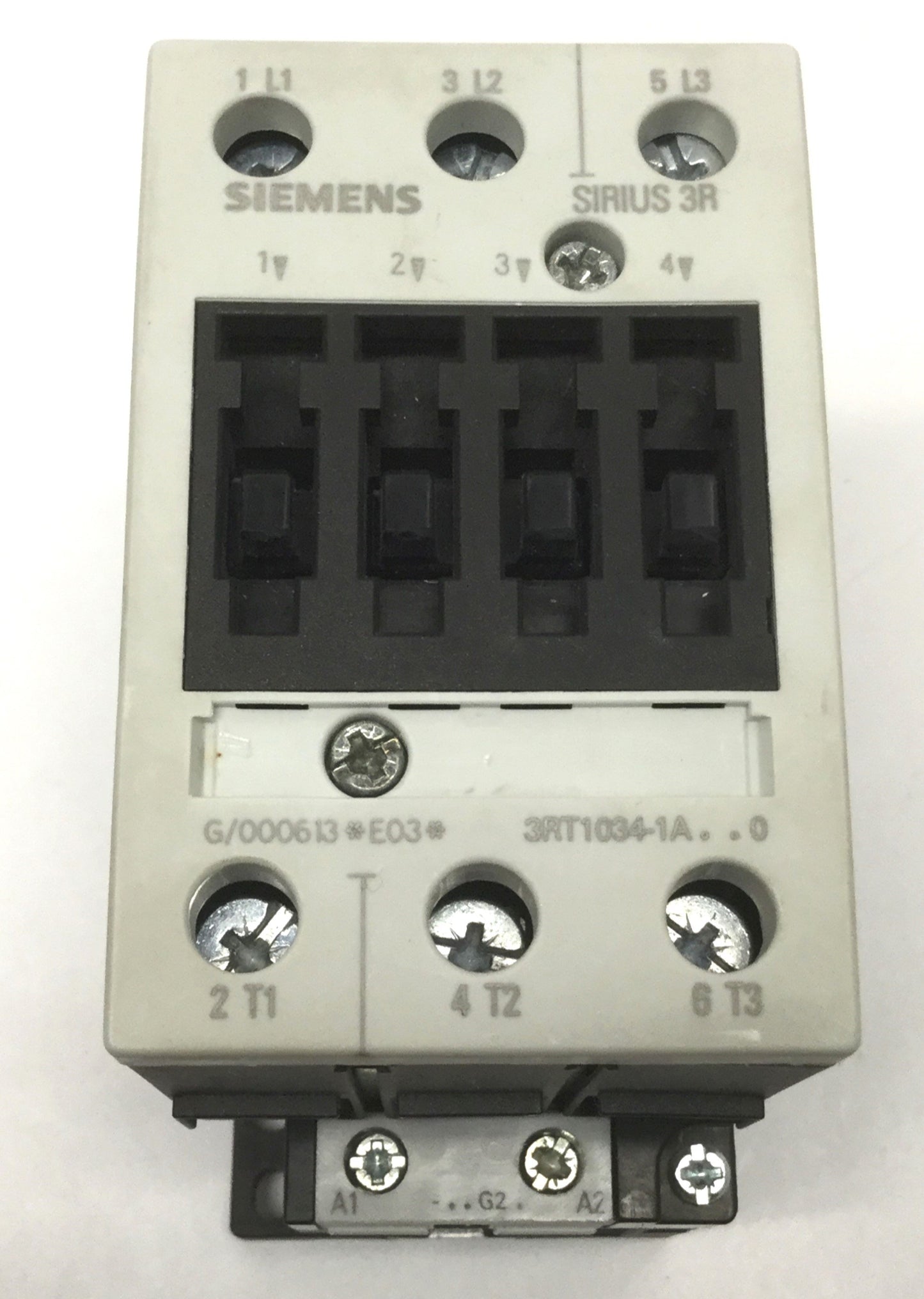 Used Siemens 3RT1034-1AG20 Sirius Power Contactor S2 3-Pole, 110VAC Coil, 32A 600VAC