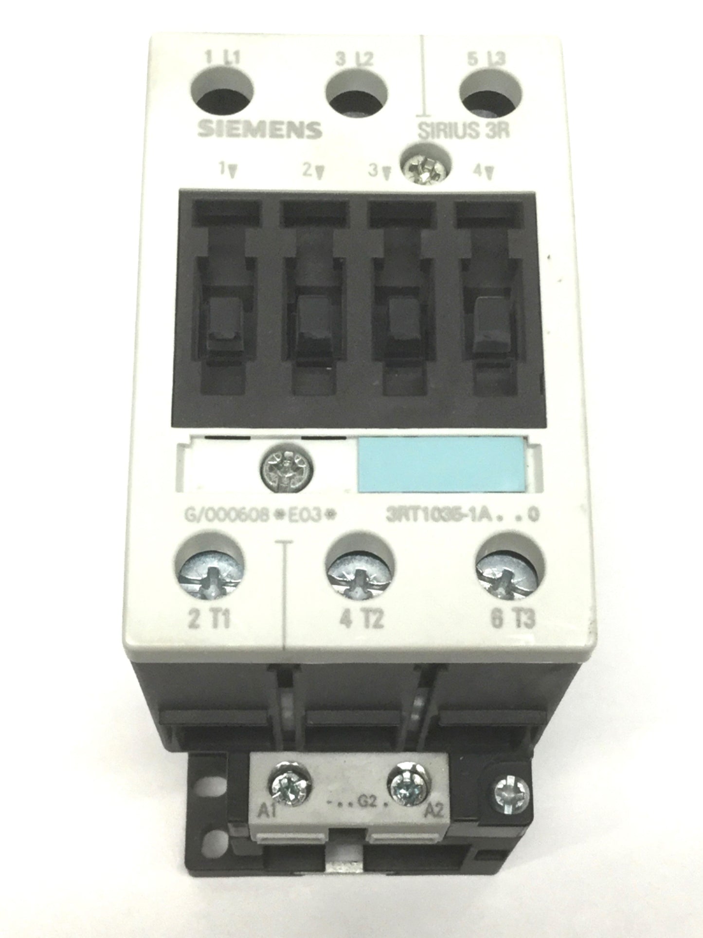 Used Siemens 3RT1035-1AG20 Sirius Power Contactor S2 3-Pole, 110VAC Coil, 40A 600VAC
