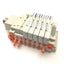Used Lot of 5 SMC SV2400-5FU 3-Position 24VDC Solenoid Valve w/Manifold Assembly Base