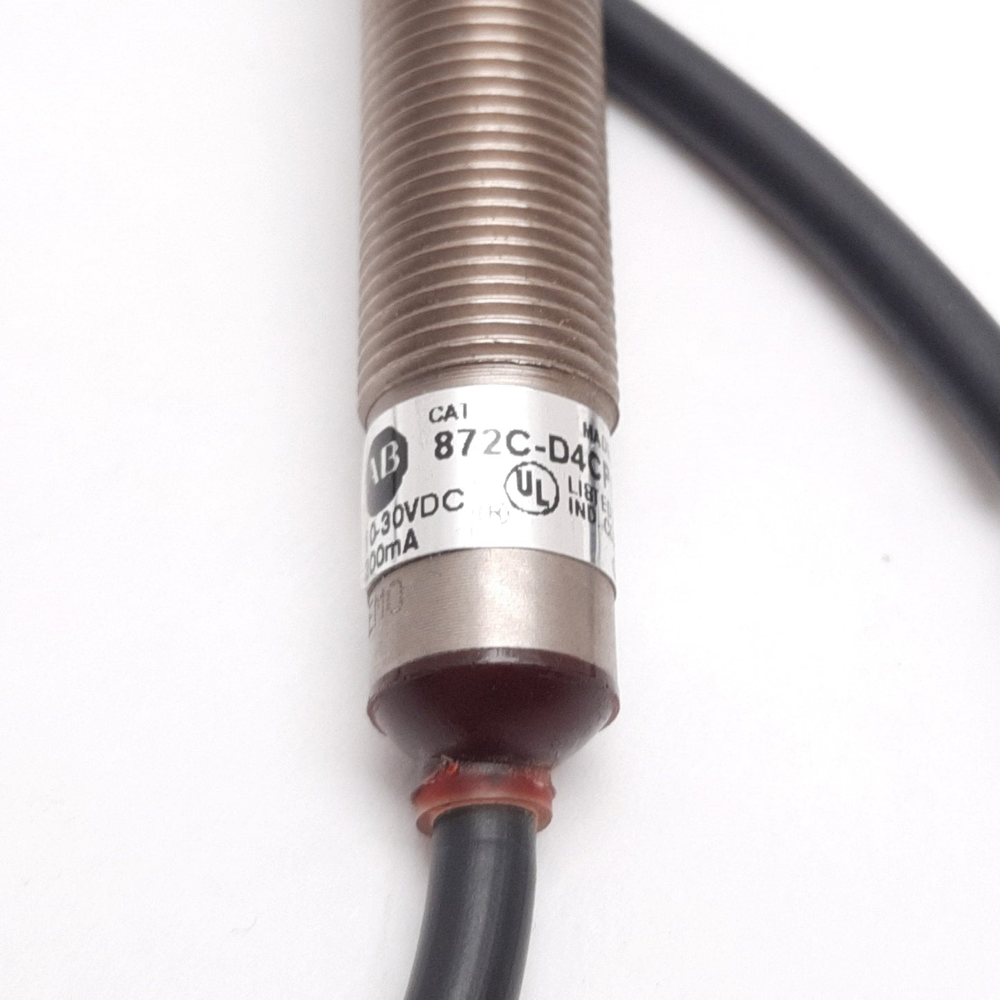 Used Allen Bradley 872C-D4CP12-E2 Proximity Sensor, Range: 4mm, PNP N/C, 3-Wire