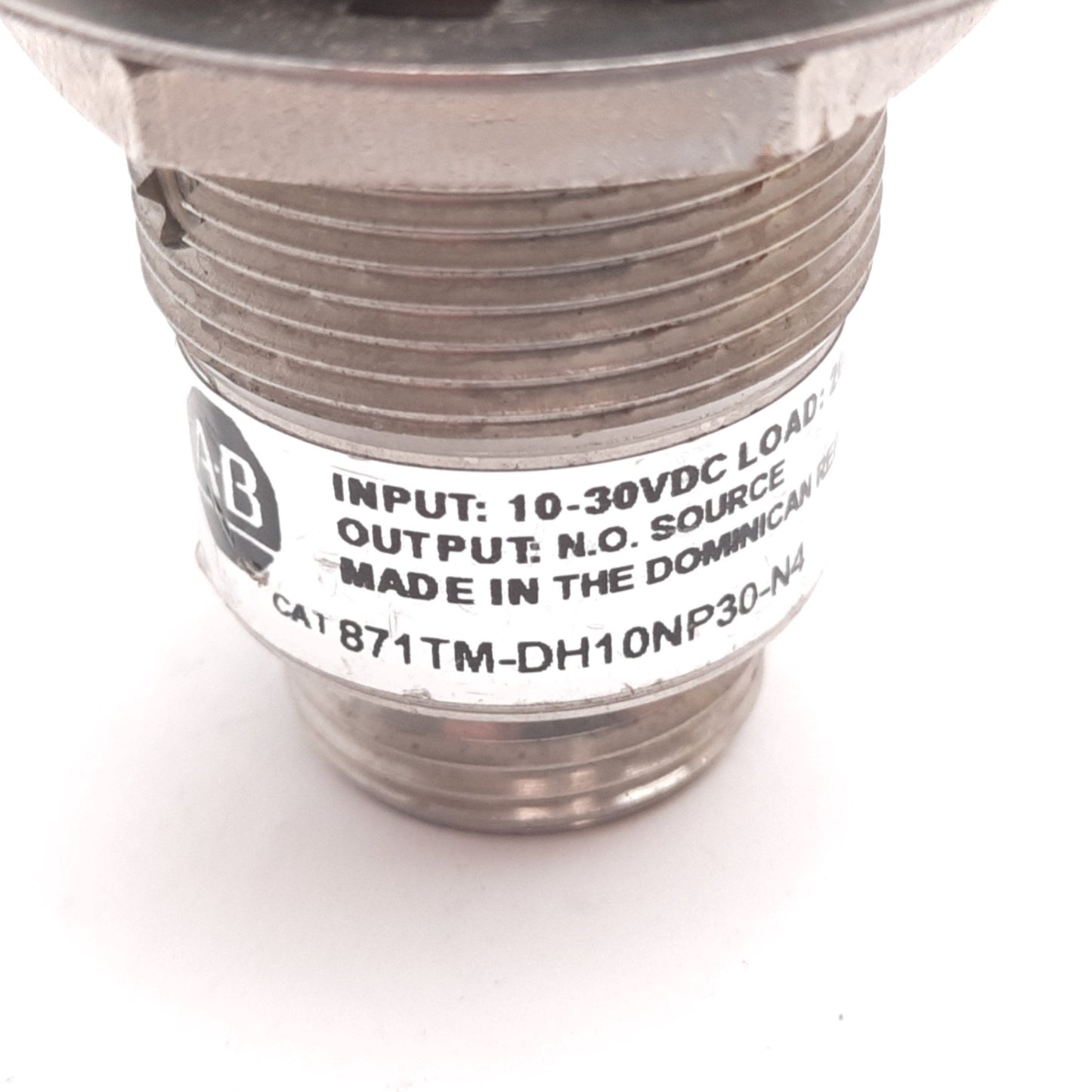 Used Allen Bradley 871TM-DH10NP30-N4 Inductive Proximity Sensor, 10mm, 10-30VDC 200mA