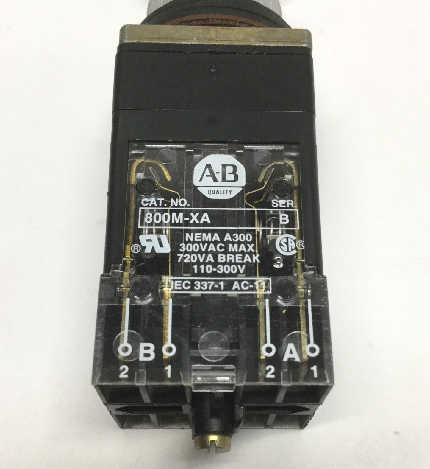 Used Allen Bradley 800MR-FX Push-Pull Button Switch Red Mushroom 2NO-2NC 300VAC 10A