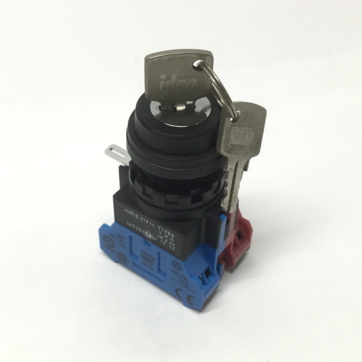 Used Idec HW1K-2AF11 Keyed 2-Position Selector Switch, Maintained, 1NO-1NC, 22mm
