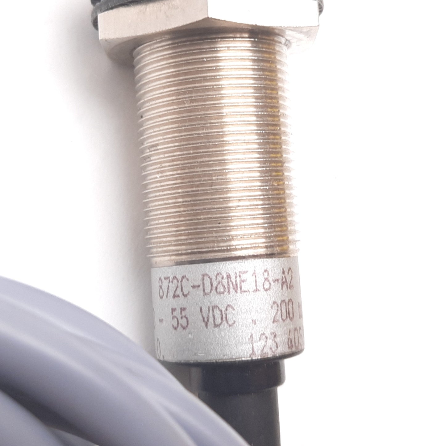 Used Allen Bradley 872C-D8NE18-A2 Inductive Proximity Sensor, 8mm, 10-55VDC, 200mA