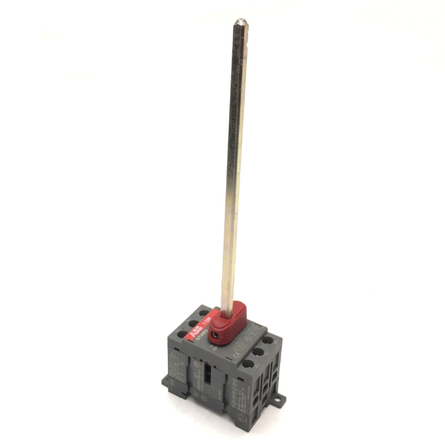 Used ABB OT32E3 Disconnect Switch 3-Pole Rating: 40A 600VAC DIN Rail Mount, Extension