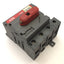Used ABB OT63E3 Disconnect Switch 3-Pole Rating: 80A 600VAC, DIN Mount Screw Terminal