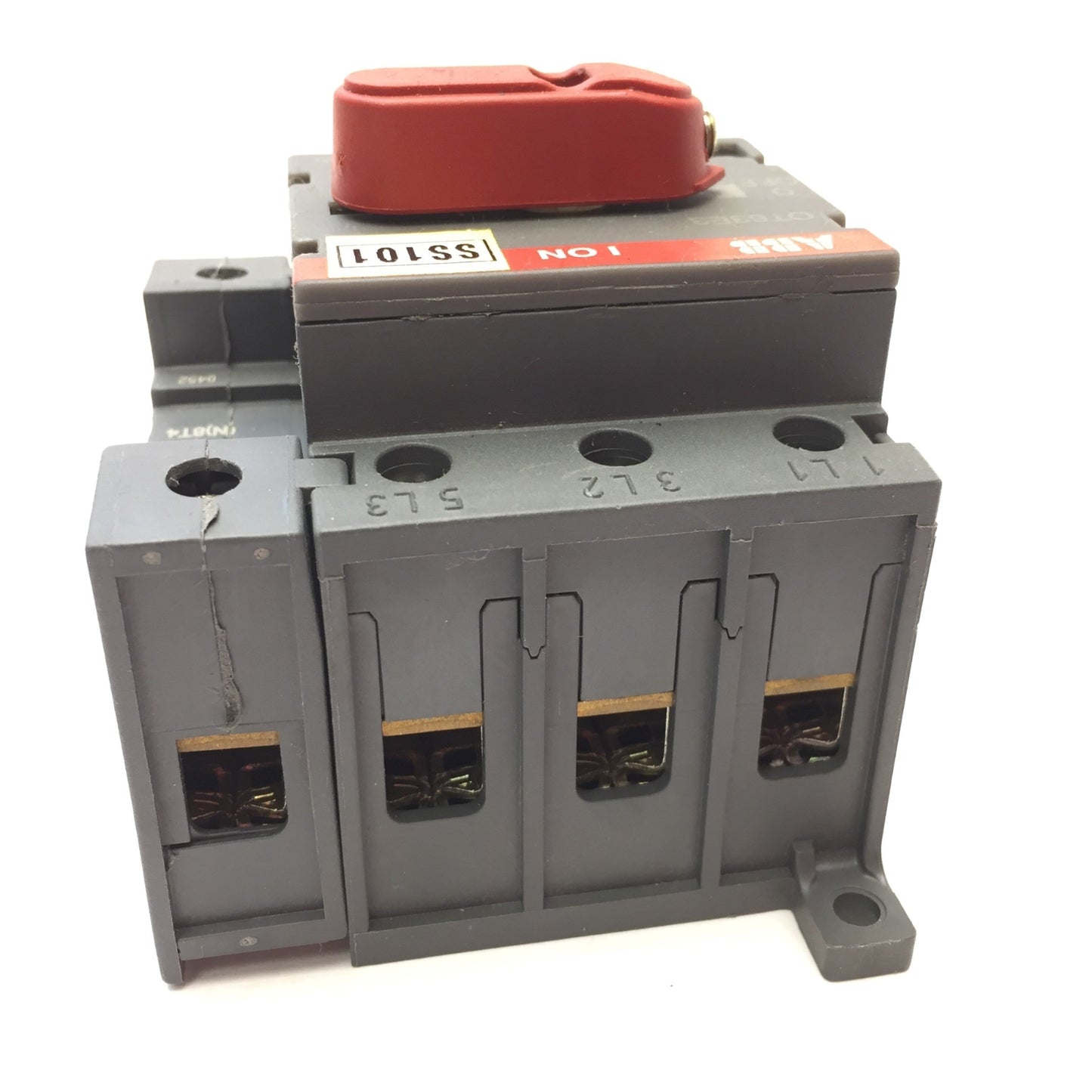 Used ABB OT63E3 Disconnect Switch 3-Pole Rating: 80A 600VAC, DIN Mount Screw Terminal