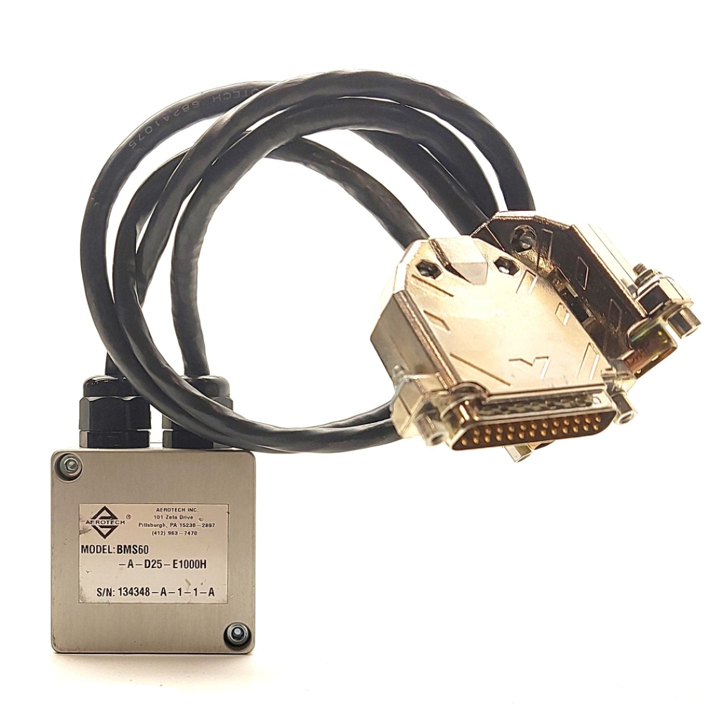 Used Aerotech BMS60-A-D25-E1000H Servo Motor, .33Nm, 4000RPM, 1000ppr Encoder, NEMA23