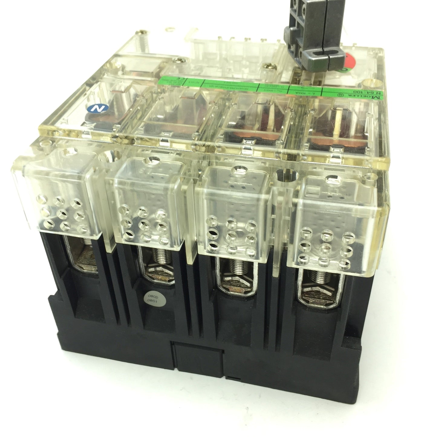 Used Klockner Moeller N64-100 Ser 2 Disconnect Switch, 4-Pole, 200A 600VAC 50/60Hz